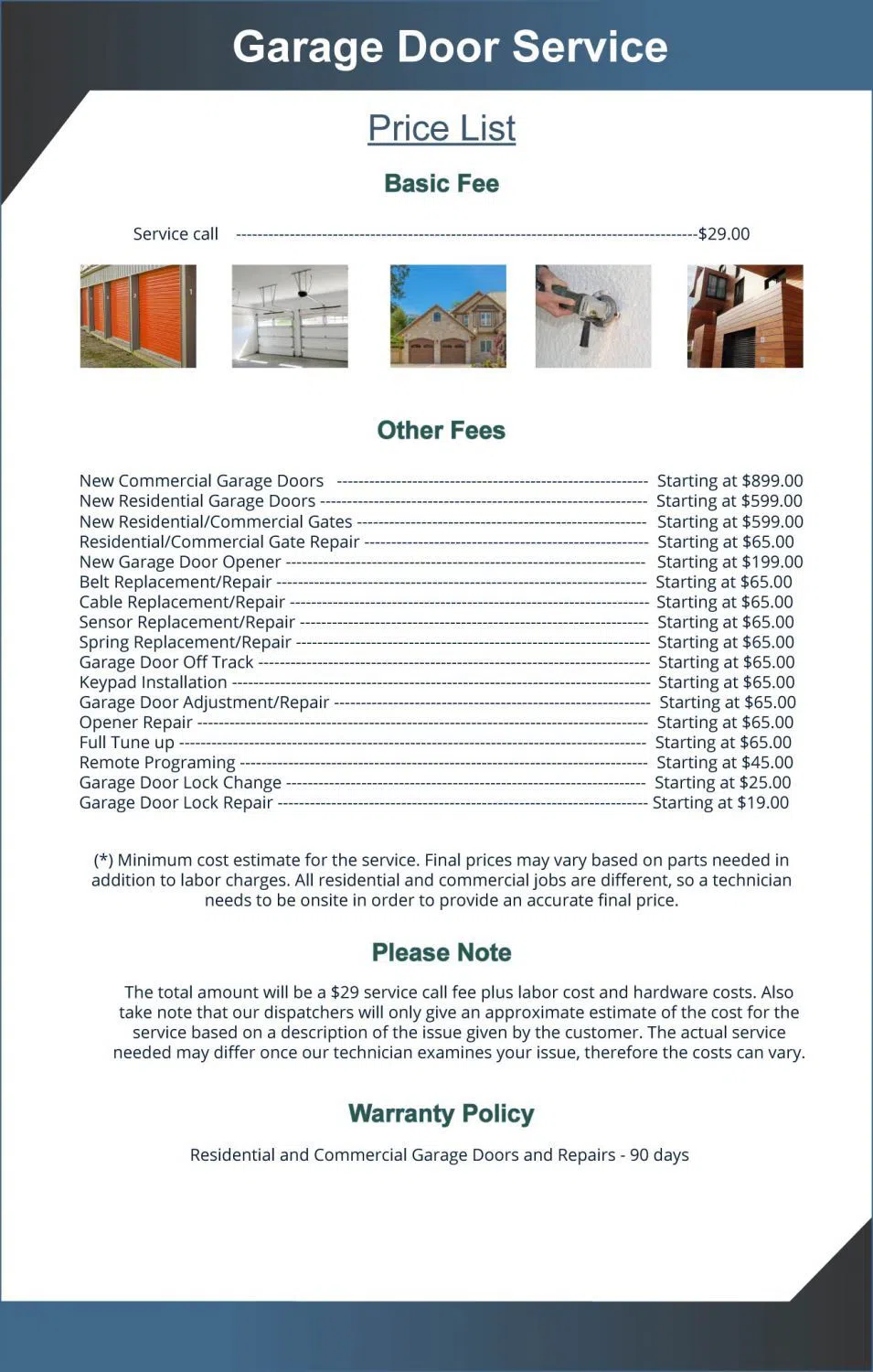 Exclusive Garage Door Service Santa Ana, CA 714-497-1304